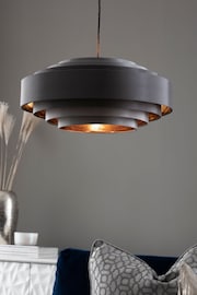 Grey And Copper Rico Easy Fit 5 Tier Lamp Shade - Image 1 of 5