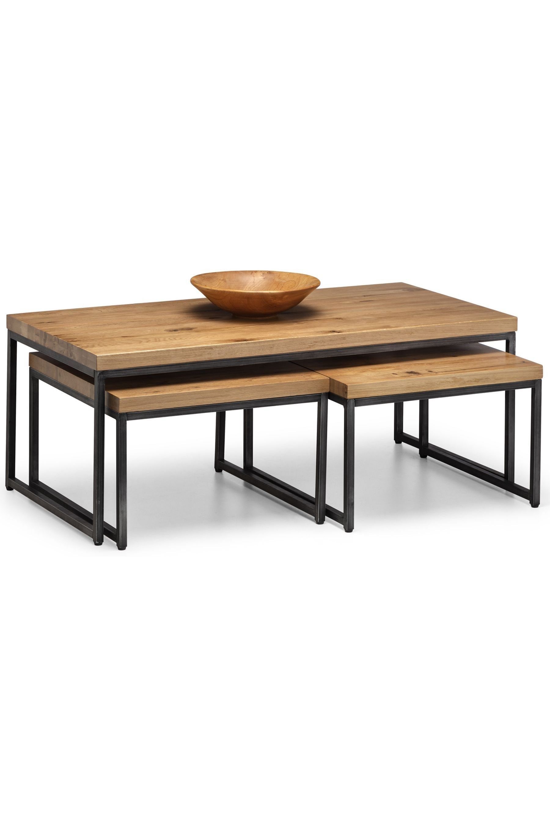Julian Bowen Oak Brooklyn Nesting Coffee Tables