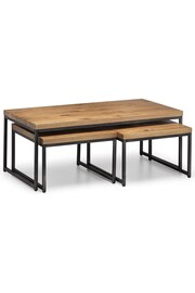 Julian Bowen Oak Brooklyn Nesting Coffee Tables - Image 2 of 5