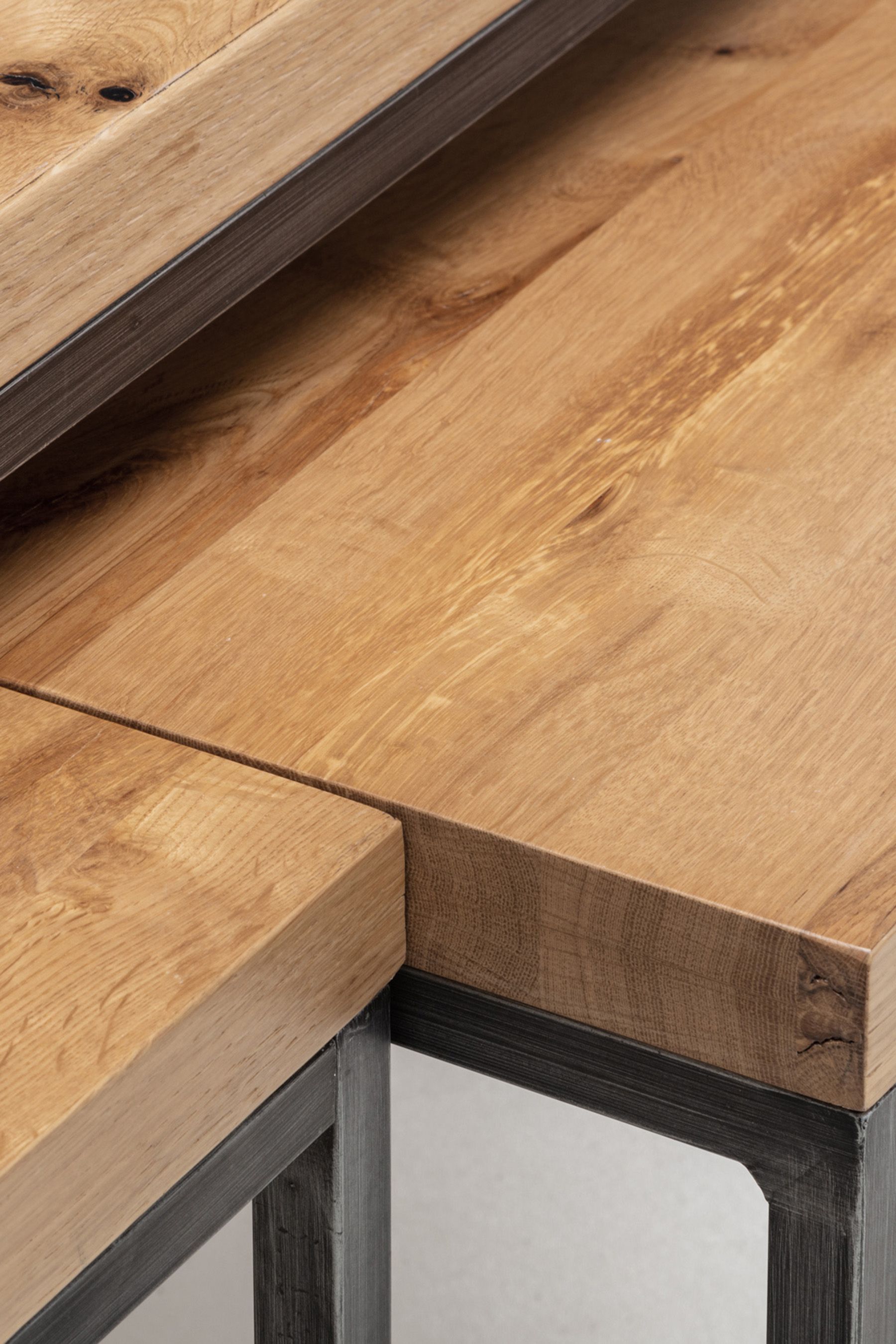 Julian Bowen Oak Brooklyn Nesting Coffee Tables