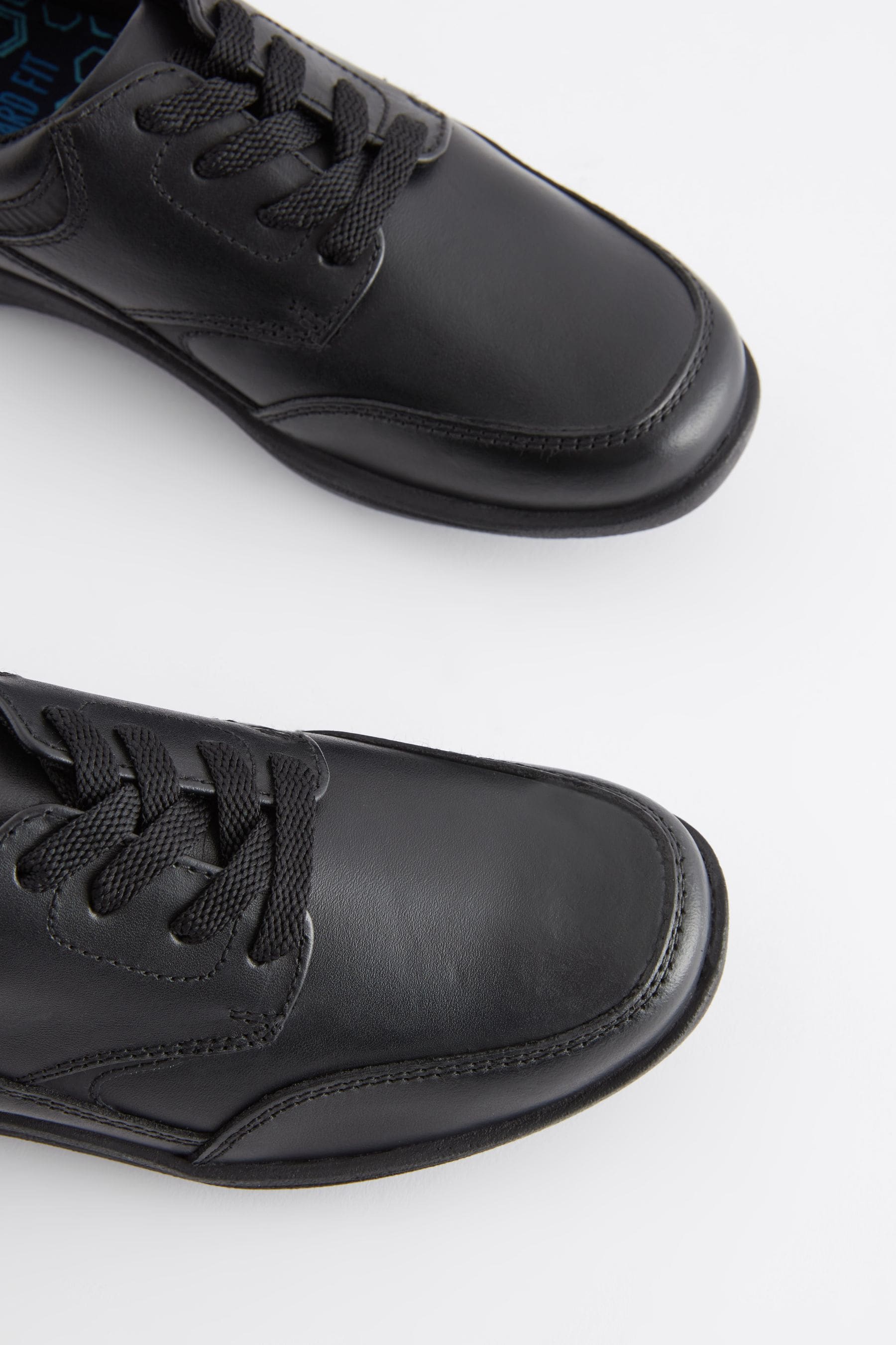 Black Narrow Fit E School Leather Lace Up Shoes