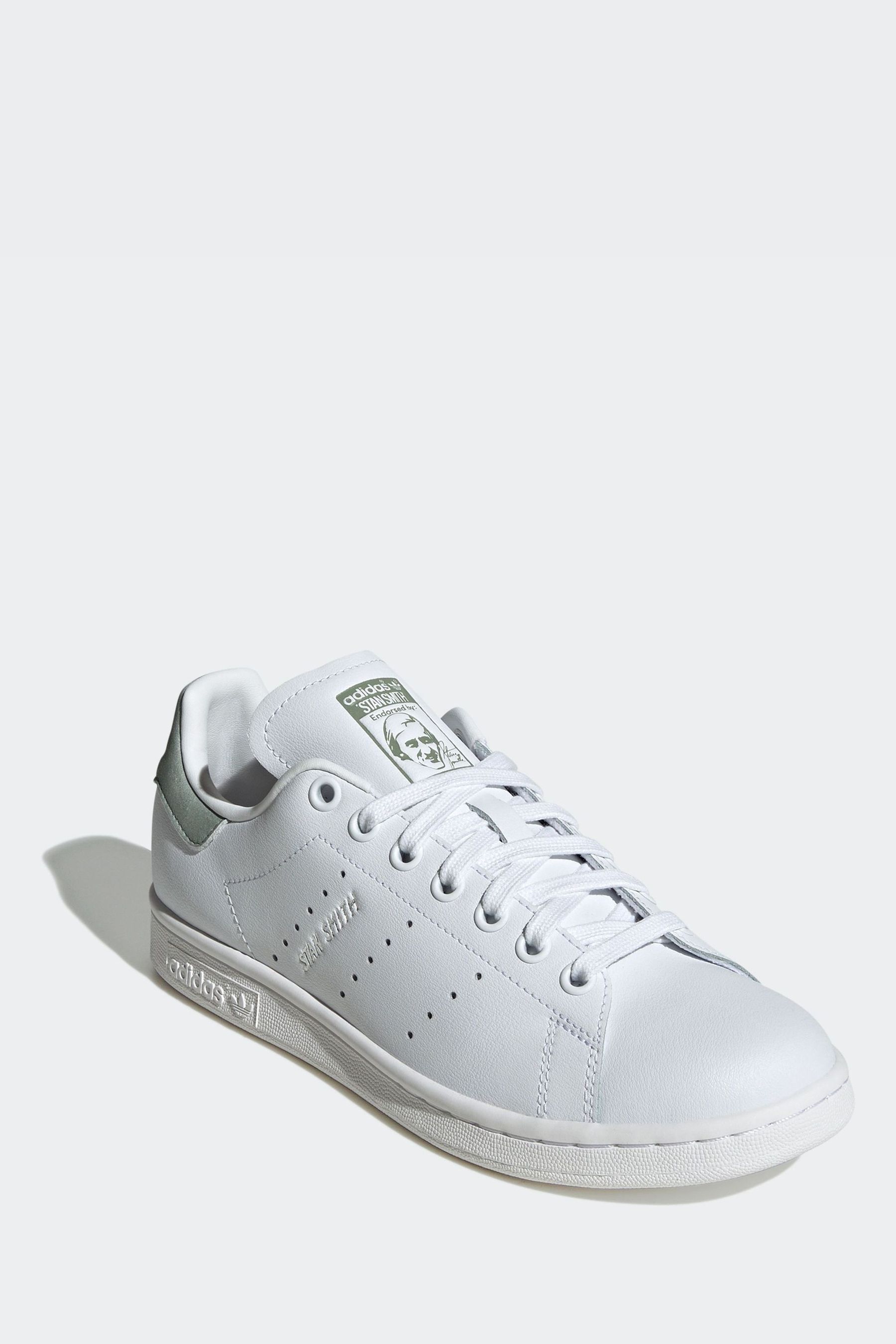 Buy adidas White Silver Originals Stan Smith Trainers from the