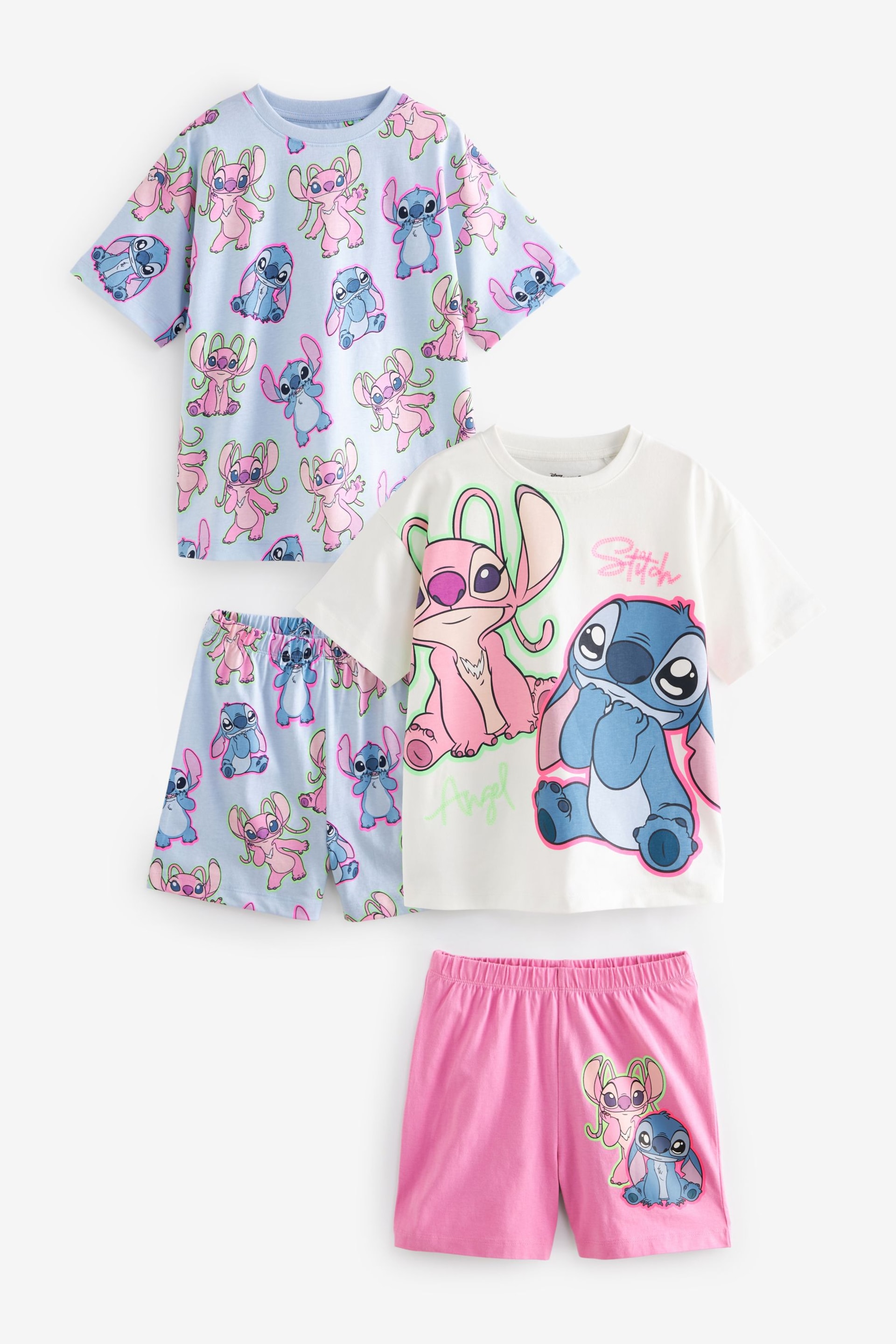 Blue/Pink Stitch License Pyjamas 2 Pack (3-16yrs) - Image 4 of 9