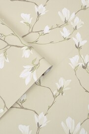 Laura Ashley Natural Magnolia Grove 10M Wallpaper - Image 1 of 4