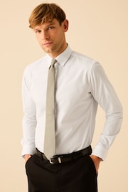 White Single Cuff Easy Care Tab Collar Shirt - Image 3 of 8