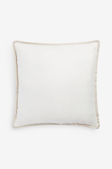 White 50 x 50cm Dalby Contrast Edge Cushion