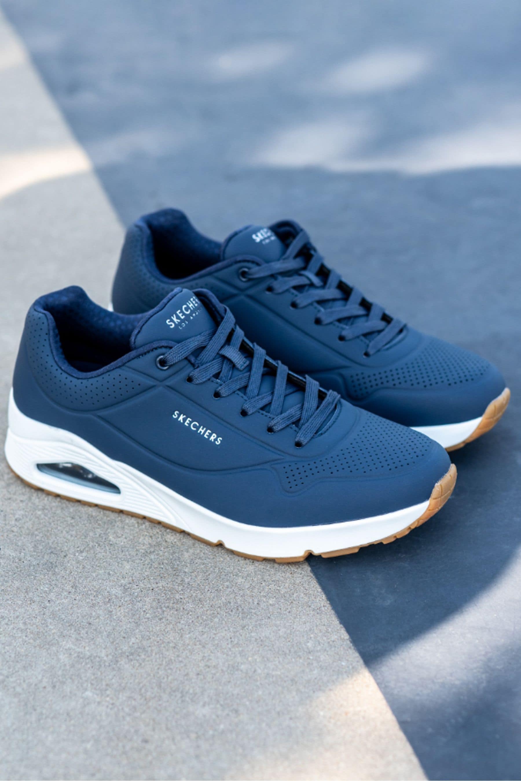 Skechers mens blue trainers new arrivals