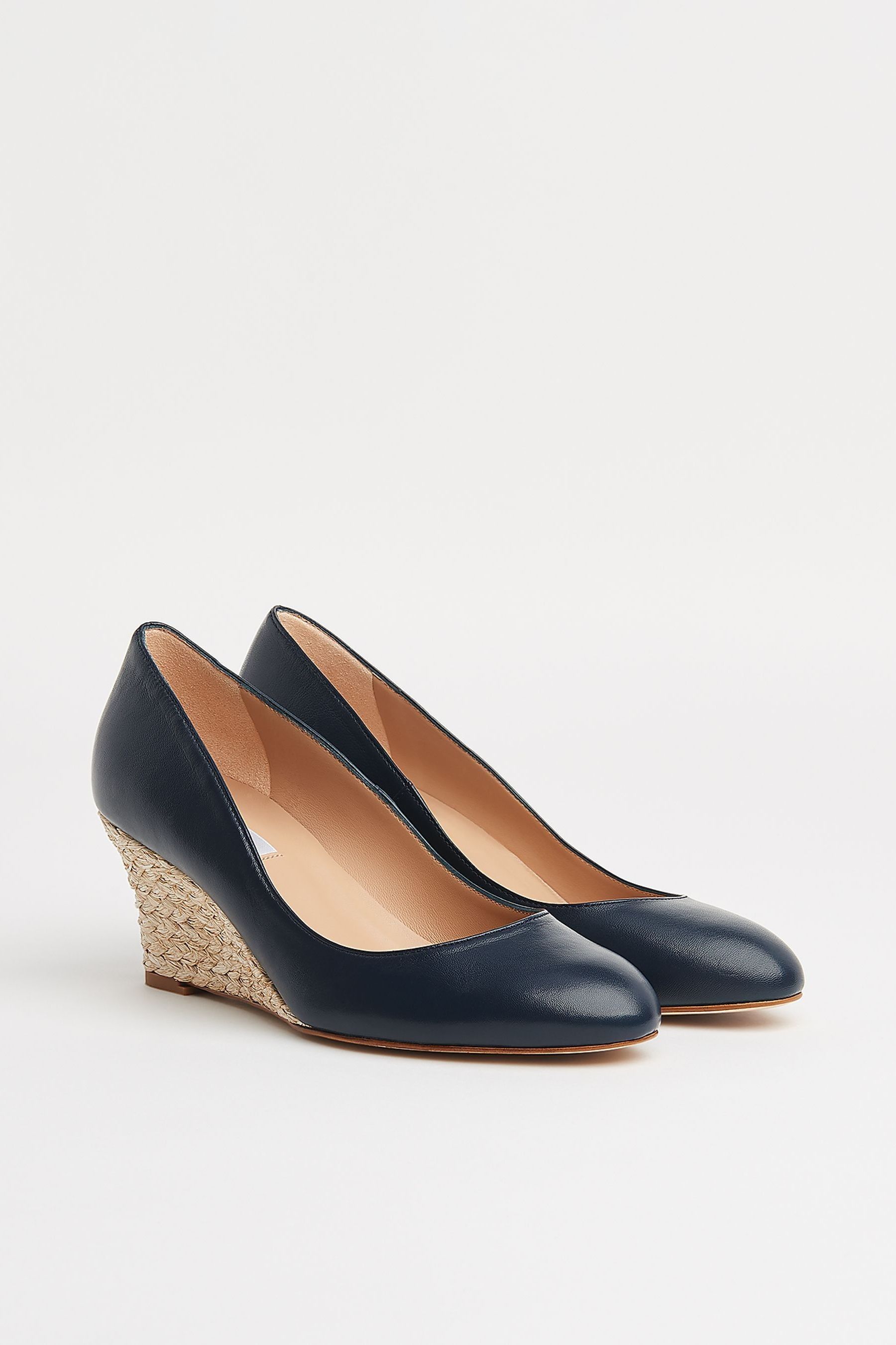 Buy LK Bennett Blue Eevi Leather Wedges from Next Luxembourg