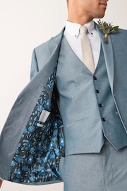 Light Blue Slim Two Button Suit Jacket - Image 5 of 9