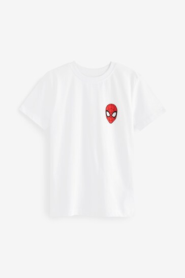 White Spider-Man Short Sleeve Small Graphic T-Shirt (3-16yrs)