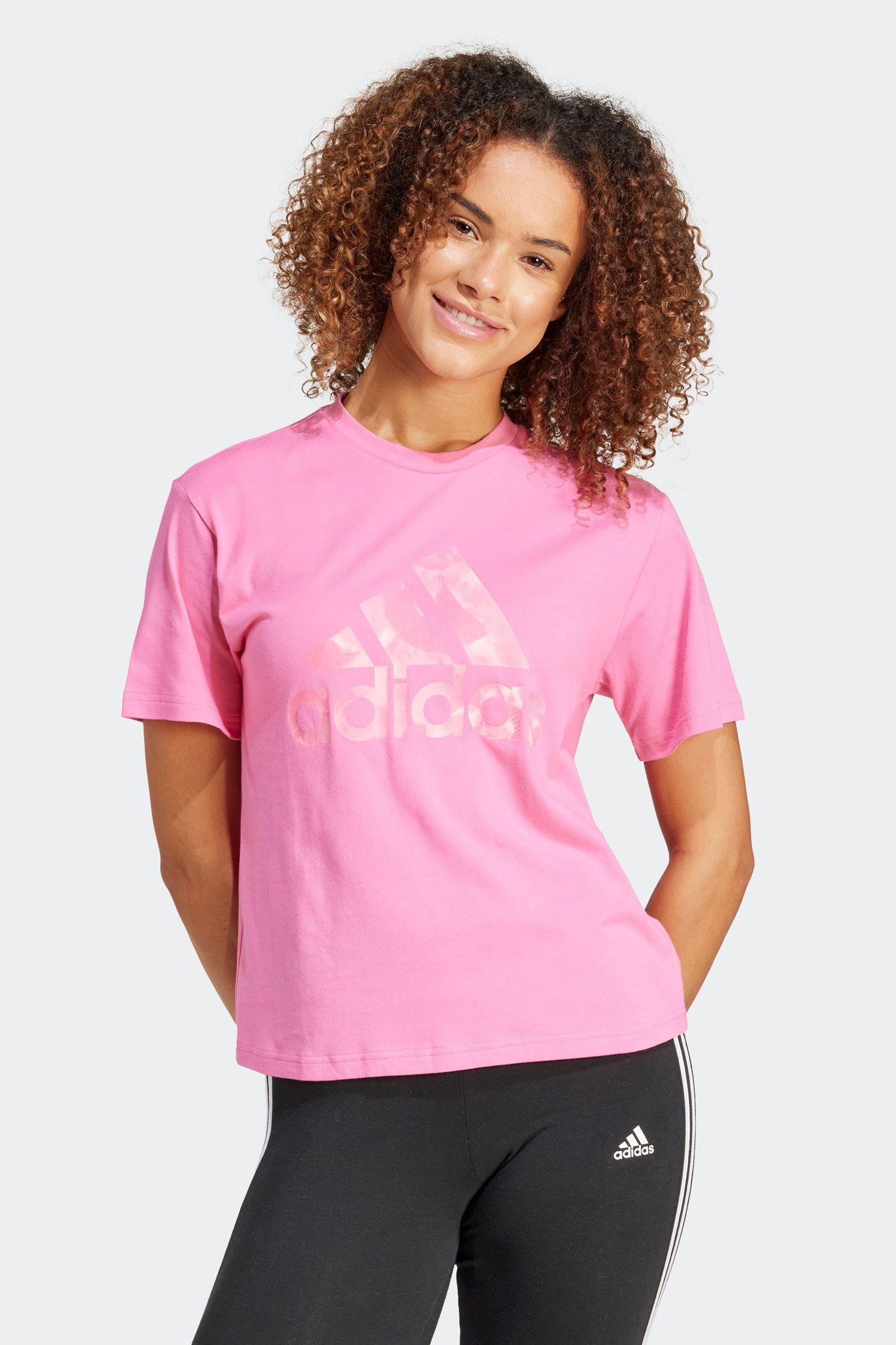 Buy adidas Pink 100 Cotton Sportswear Floral Graphic Big Logo T Shirt from Next USA