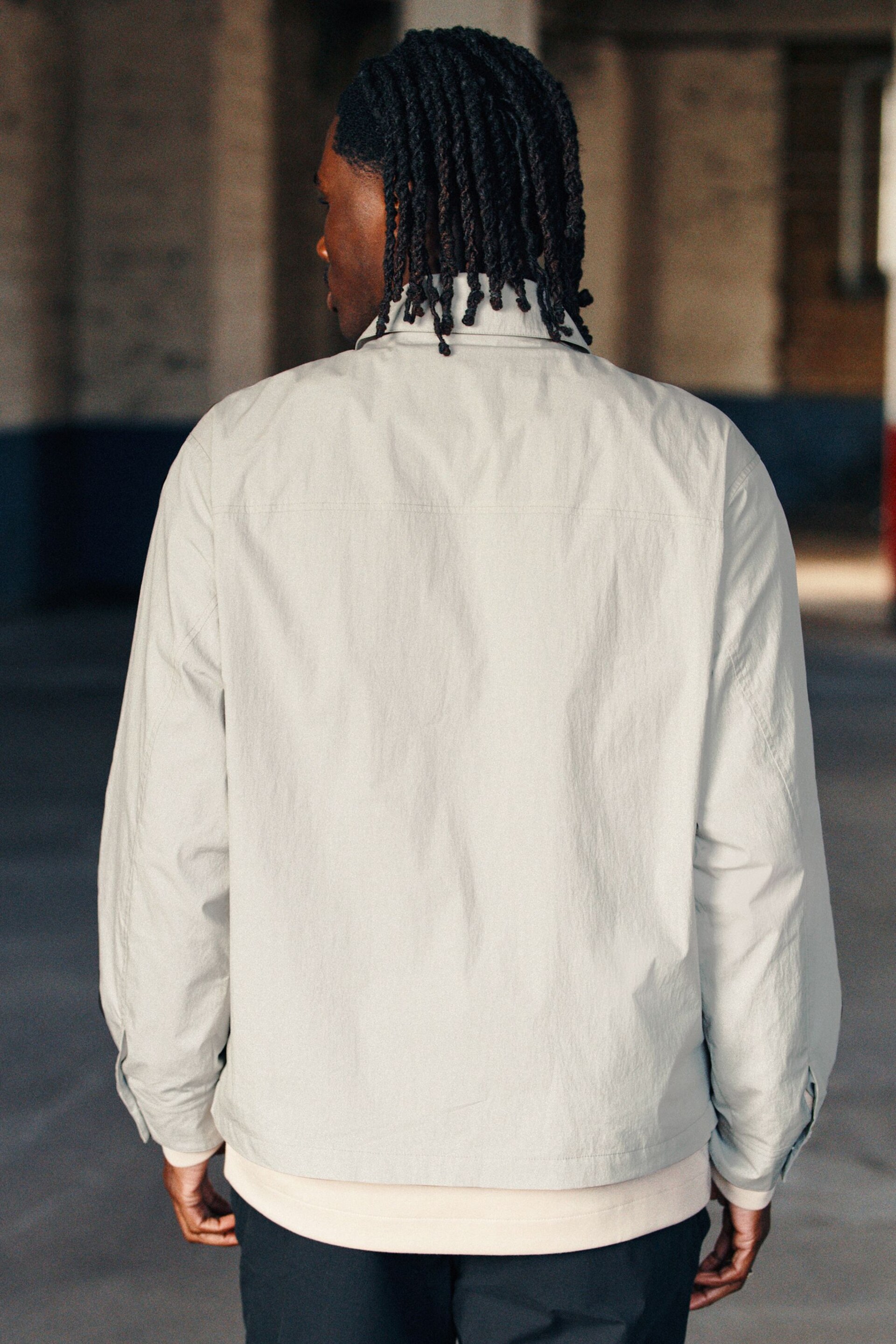 Light Grey EDIT 4 Pocket Lightweight Shacket - Image 3 of 10