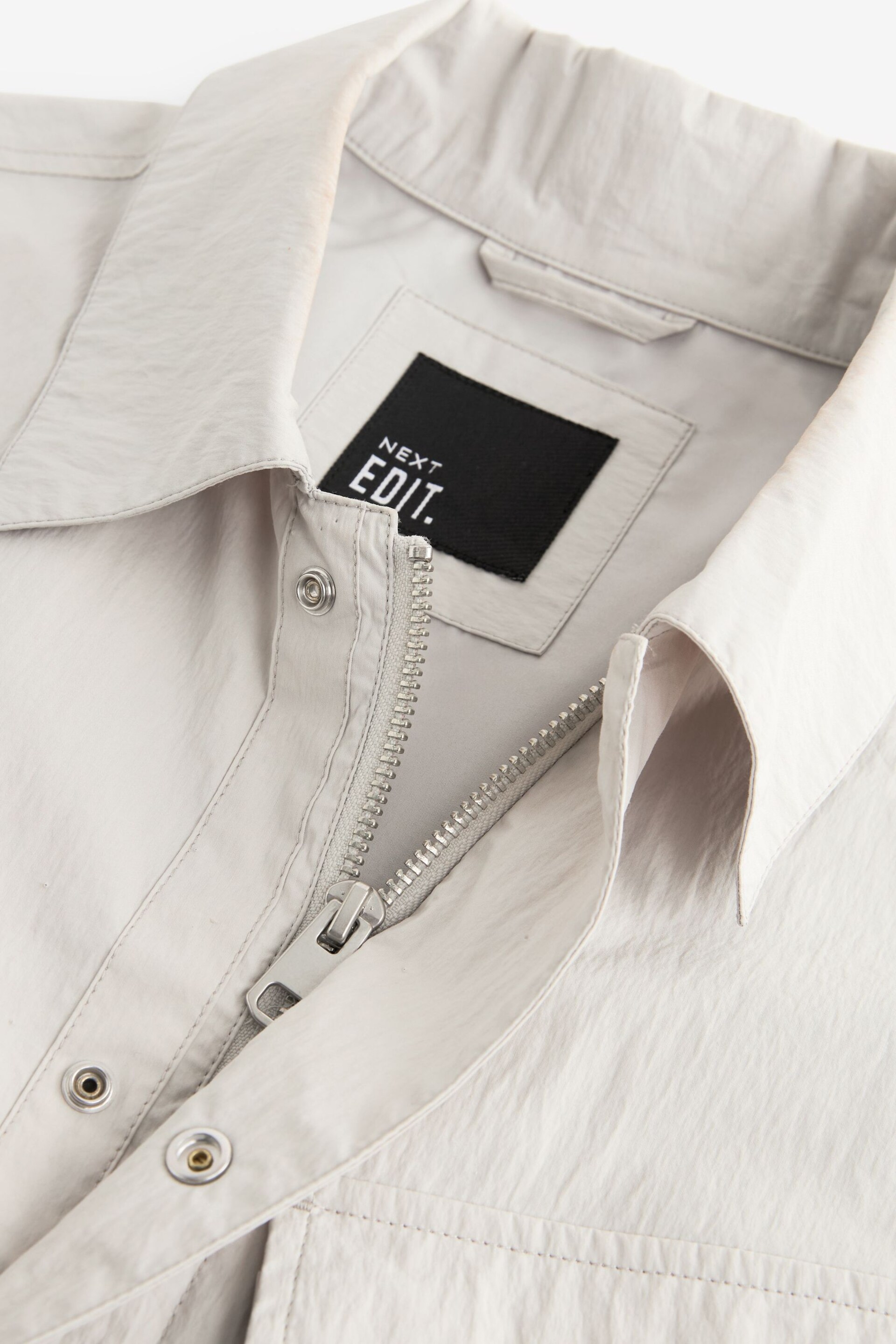 Light Grey EDIT 4 Pocket Lightweight Shacket - Image 9 of 10