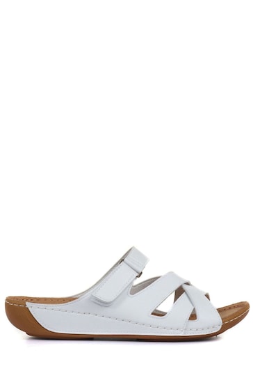 Pavers White Ladies Touch Fasten Mules