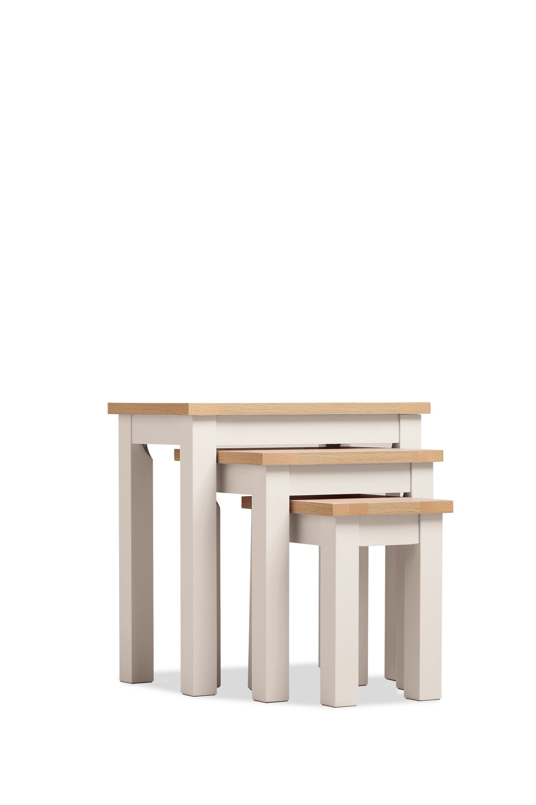 Cream Malvern Oak Effect Rectangle Set of 3 Nest of Tables