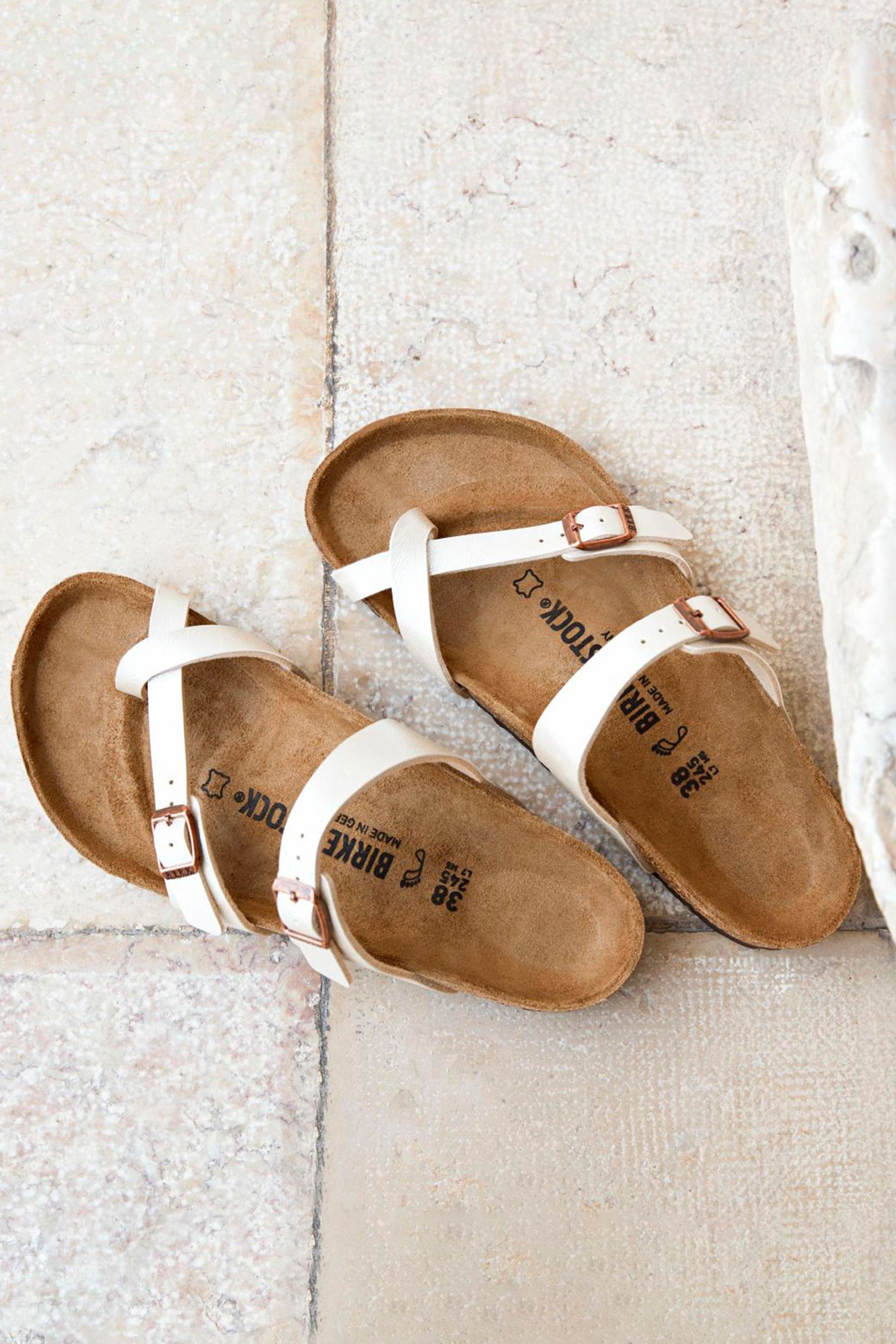 Pearl white birkenstocks mayari store