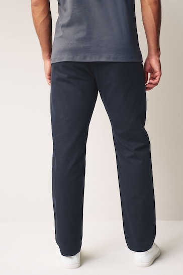 Navy Blue Straight Fit Chino Trousers
