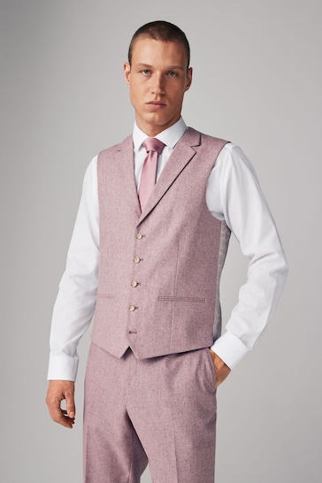 Pink Nova Fides Italian Wool Blend Suit: Waistcoat