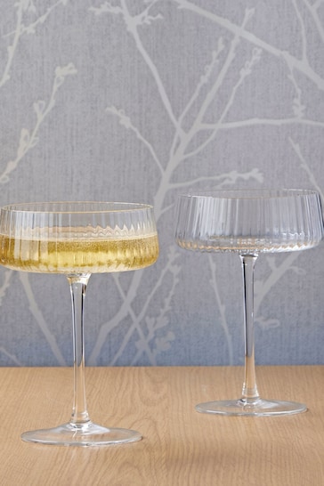 The DRH Collection Clear Set of 2 Empire Champagne Saucers
