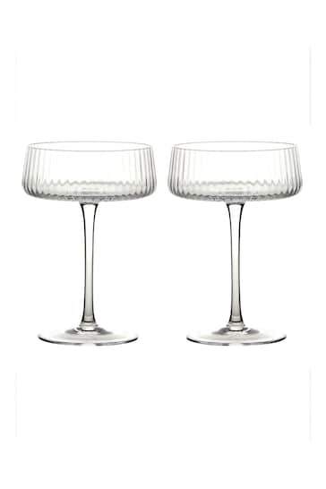 The DRH Collection Clear Set of 2 Empire Champagne Saucers