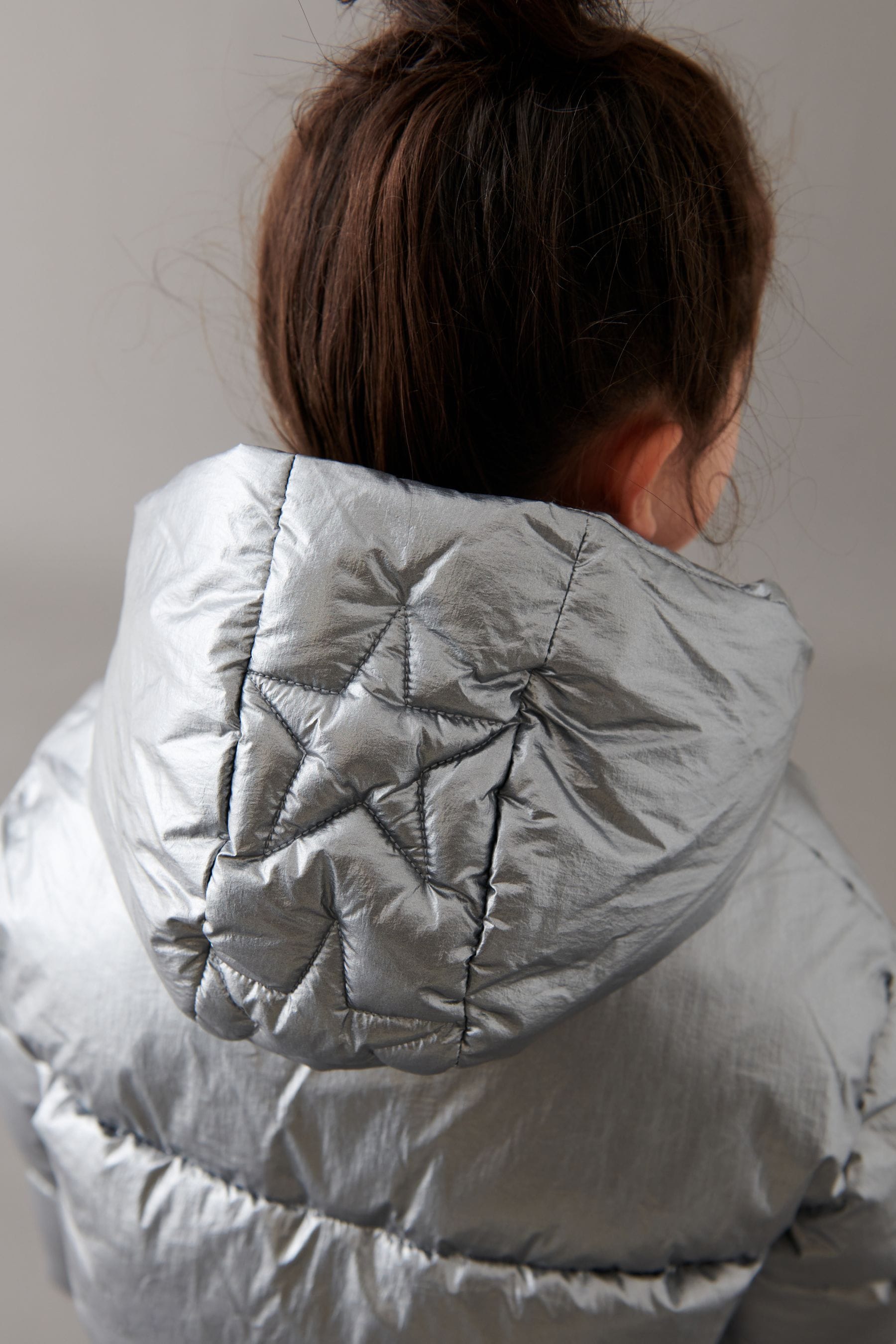 Silver padded jacket on sale