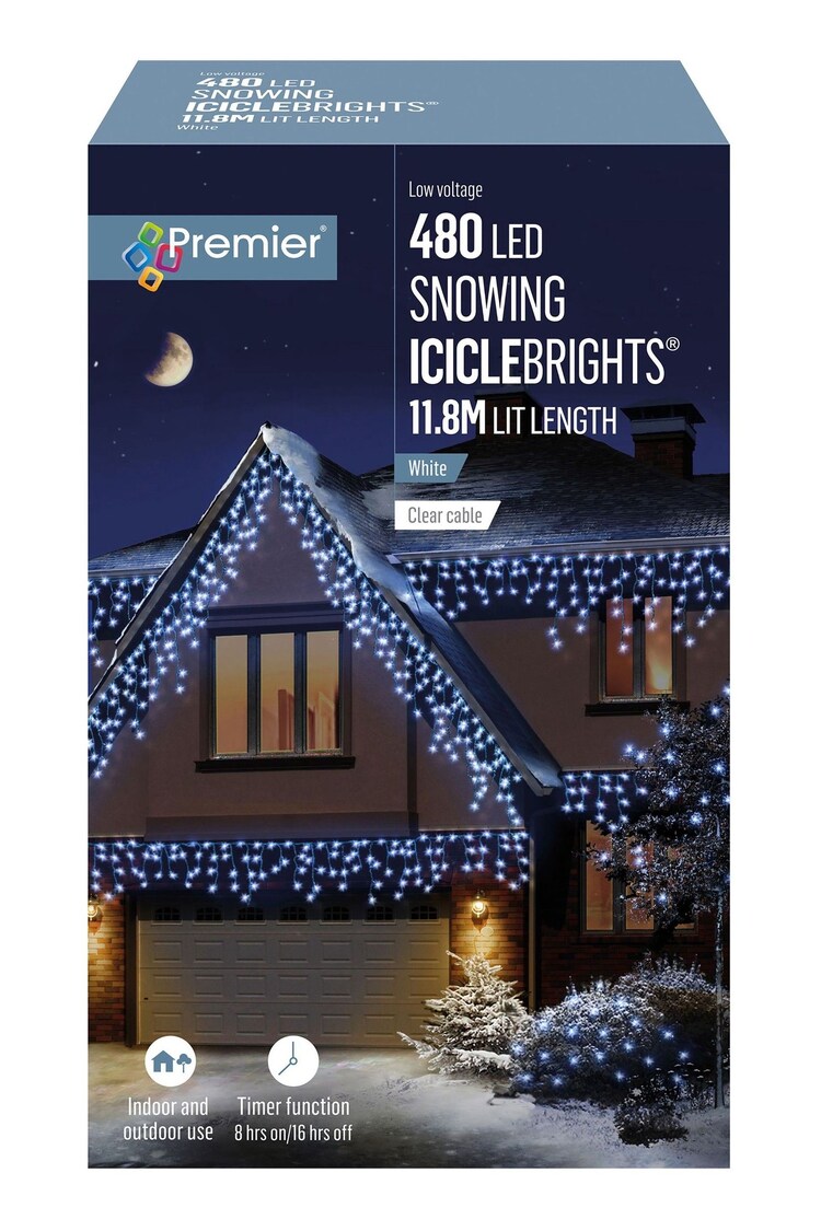 Bright 480 LED Snowing Icicles Christmas Line Lights 11.8M - Image 2 of 4