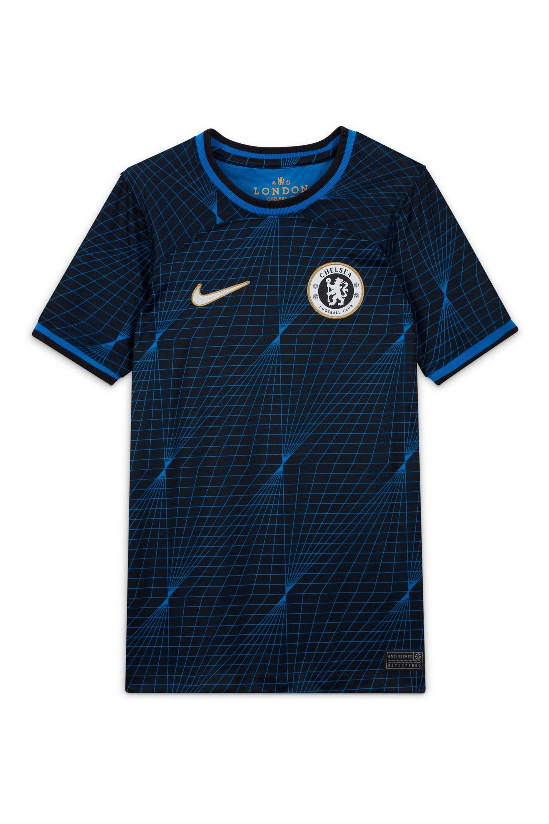 Buy Nike Blue Blank Kids Big Dri FIT Chelsea FC 2023 24 Stadium Away Football T Shirt from Next Ireland