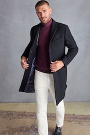 Black Signature Epsom Overcoat With Cashmere - Image 4 of 10