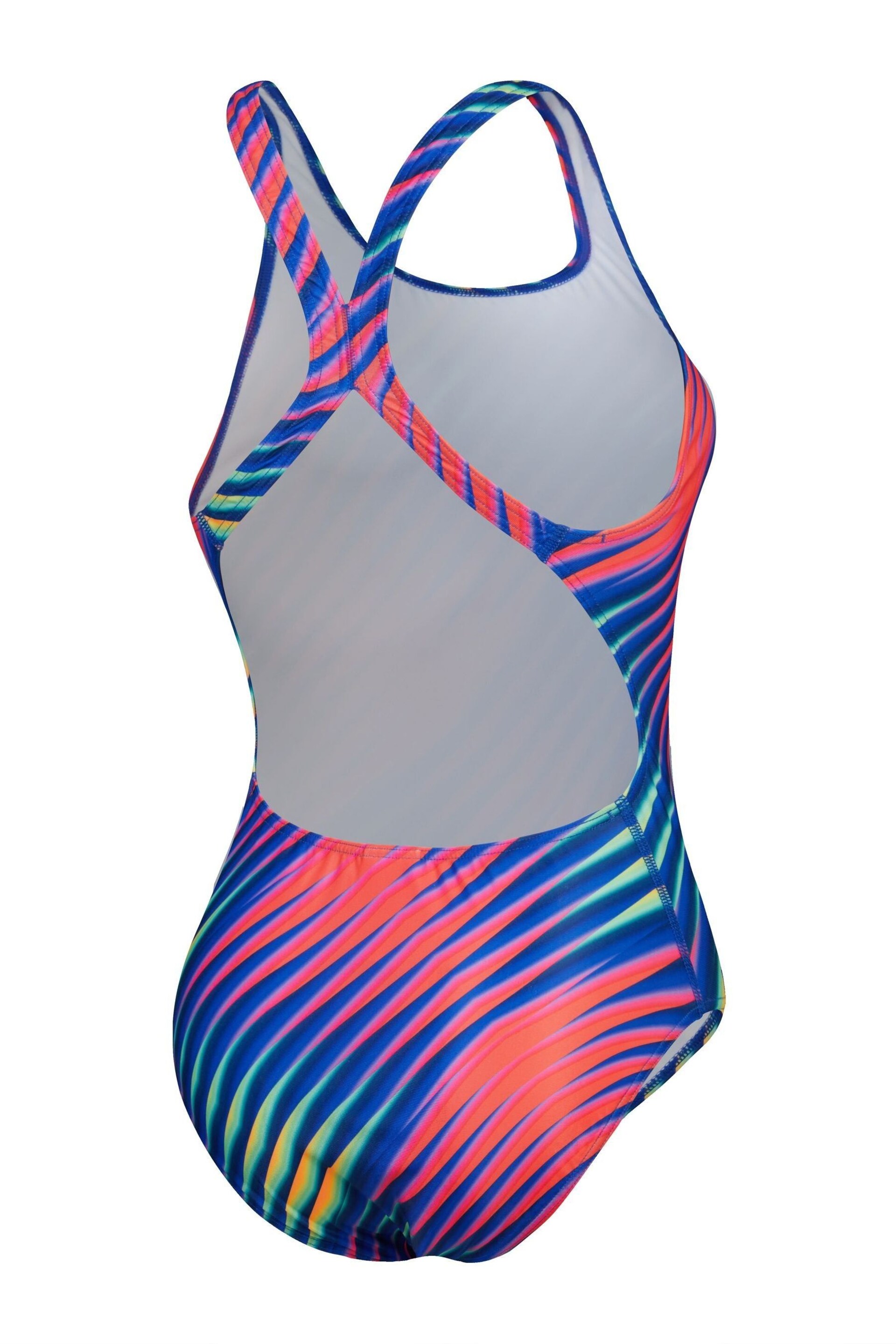 Speedo Womens Blue Allover Digital Powerback Swimsuit - Image 9 of 12