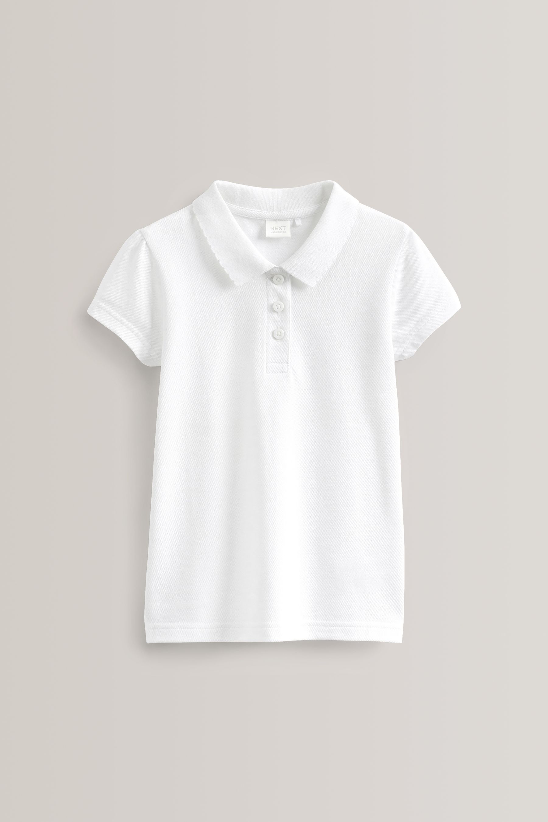 Buy White Regular Fit 100 Cotton Short Sleeve Polo Shirts 5 Pack 3 16yrs from the Next UK online shop