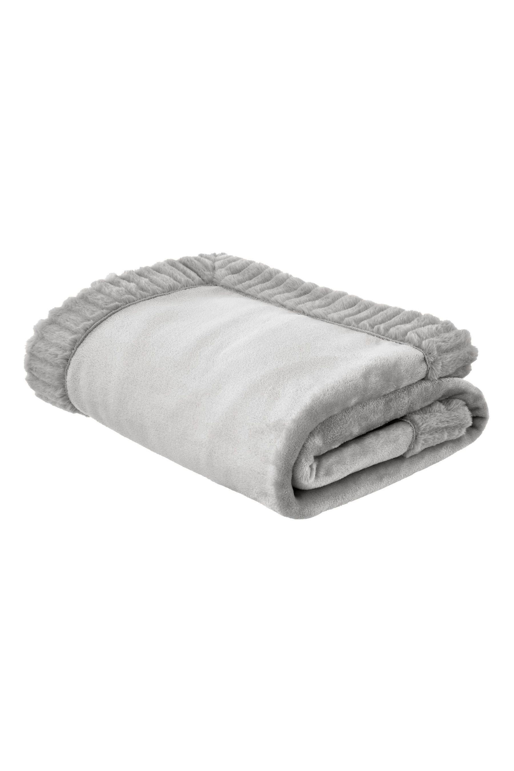 Buy Catherine Lansfield Silver Velvet And Faux Fur Soft and Cosy Throw from the Next UK online shop