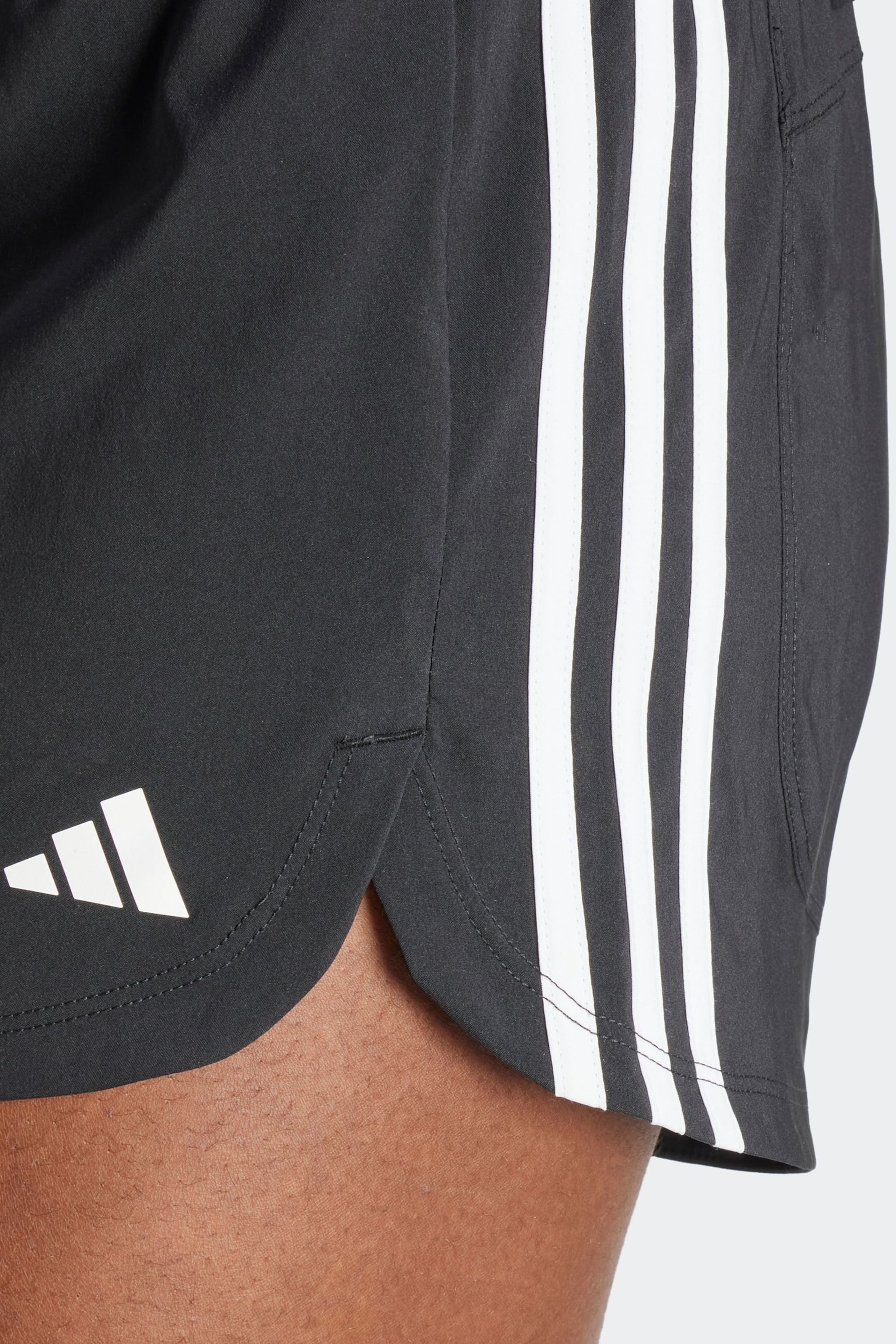 adidas Black Pacer Woven Shorts - Image 5 of 6