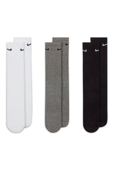 Nike Grey Everyday Cushioned Socks 3 Pack