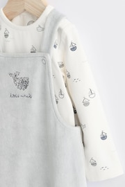 Grey Whale Baby Velour Dungaree and Bodysuit Set (0-18mths) - Image 4 of 10