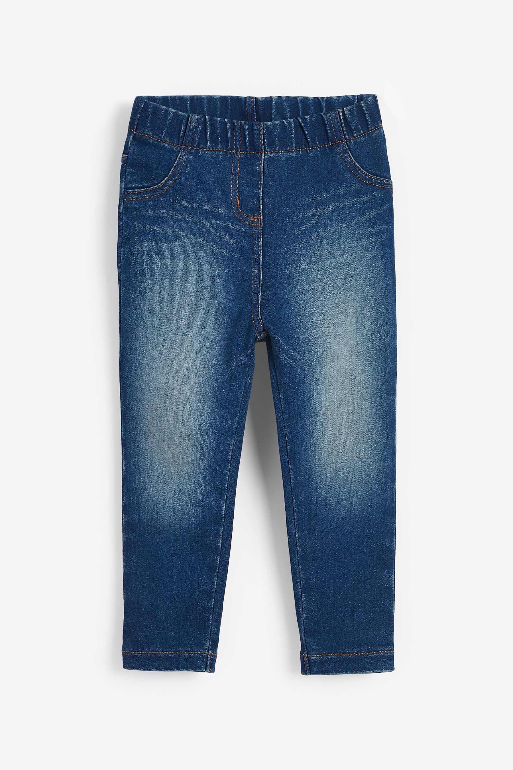 Buy Mid Blue Light Blue Denim 2 Pack Elasticated Waist Jeggings 3mths 7yrs from the Next UK online shop