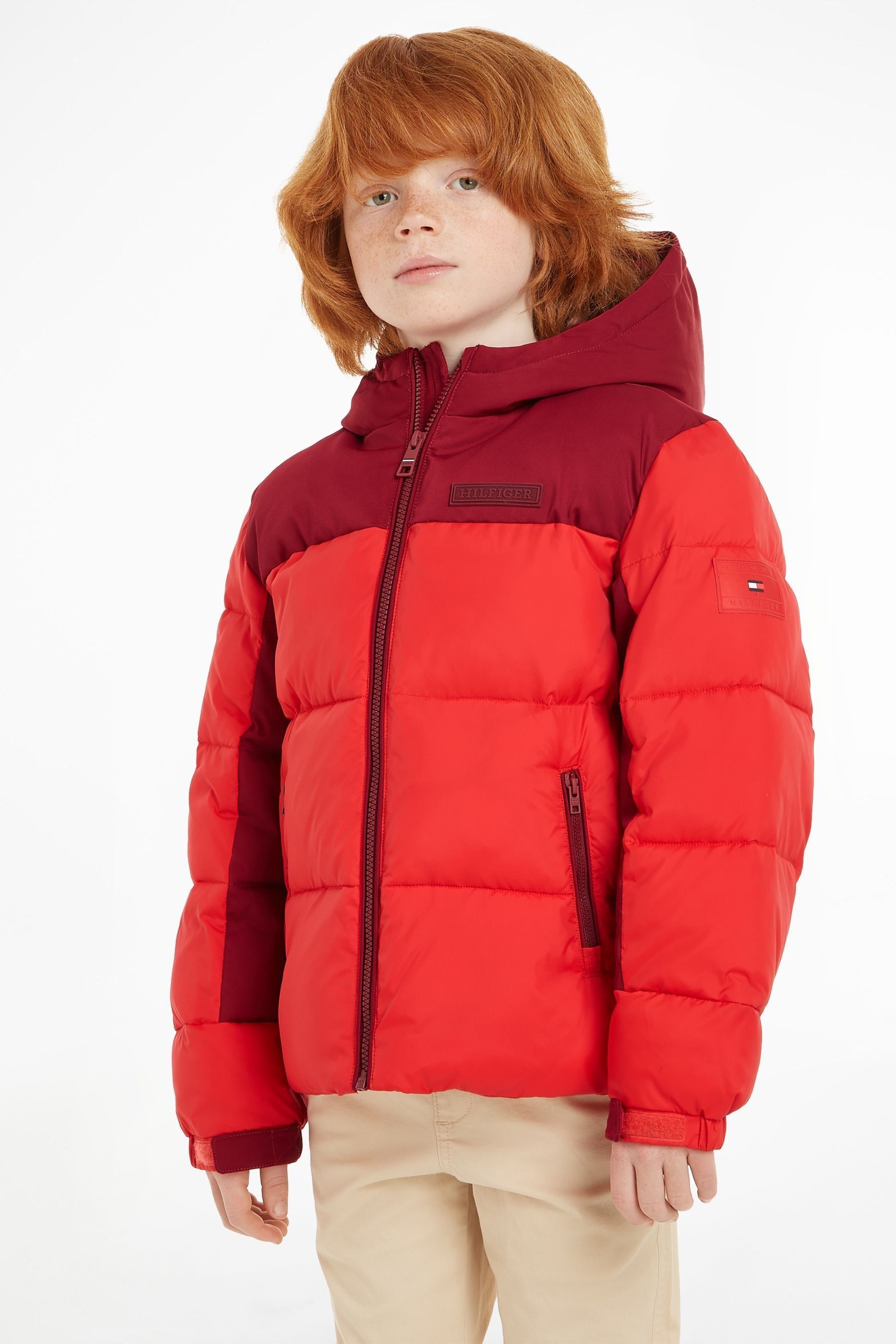 Kids red hooded vest store