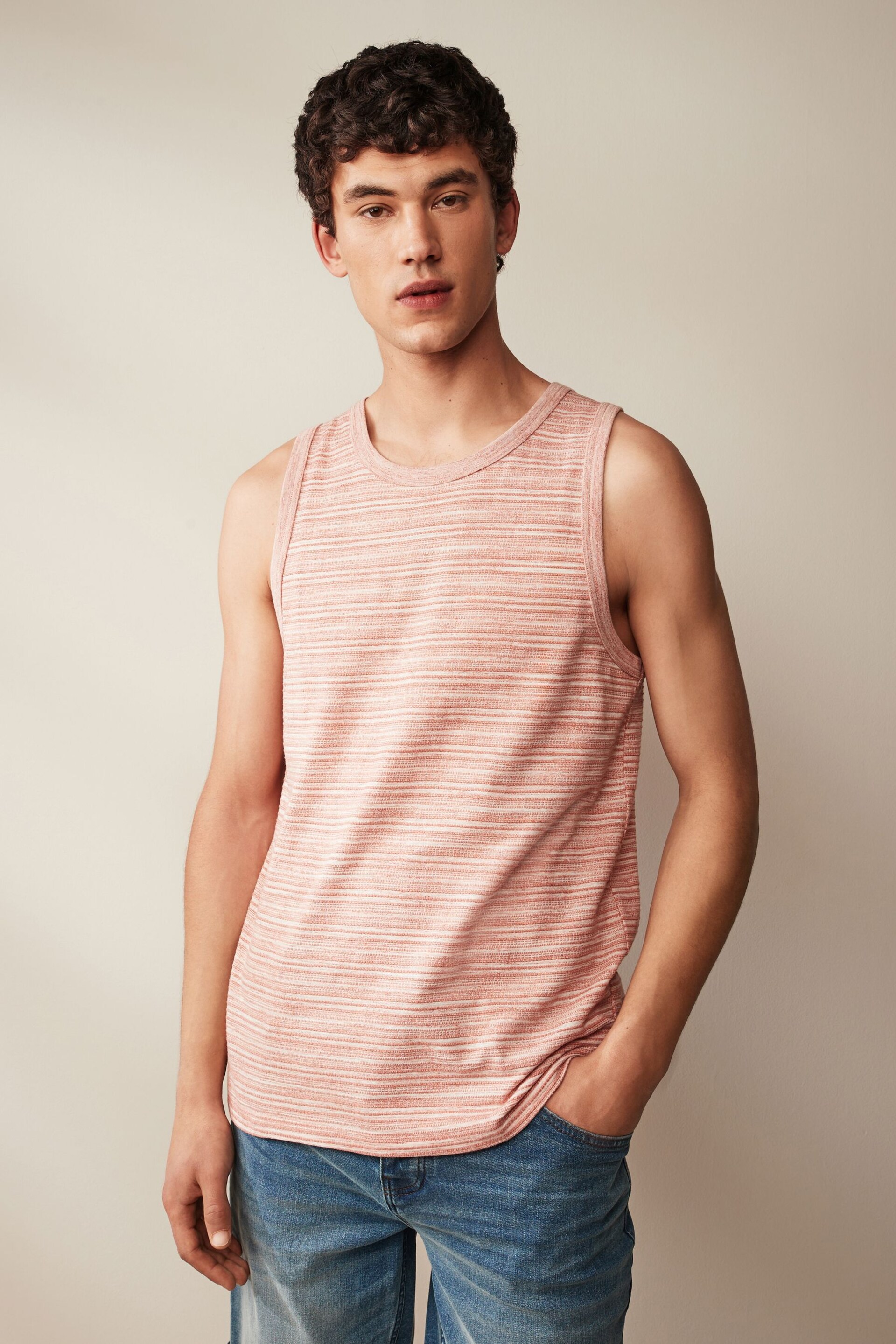 Coral Pink Textured Vest - Image 3 of 7