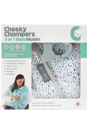 Cheeky Chompers Newborn Baby 6 in 1 Muslin White Gift