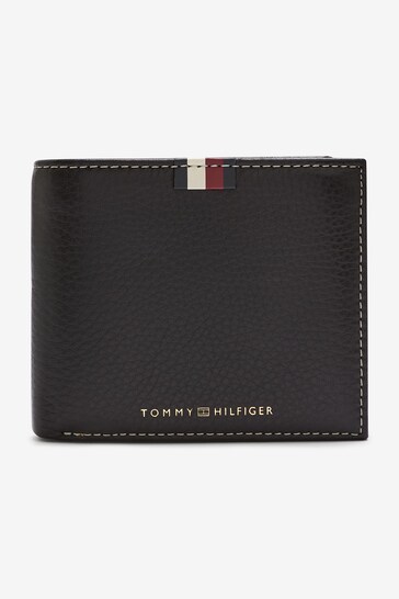 Tommy Hilfiger Leather Flap And Coin Black Wallet
