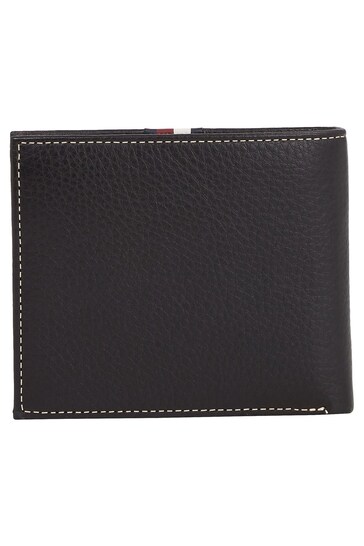 Tommy Hilfiger Leather Flap And Coin Black Wallet