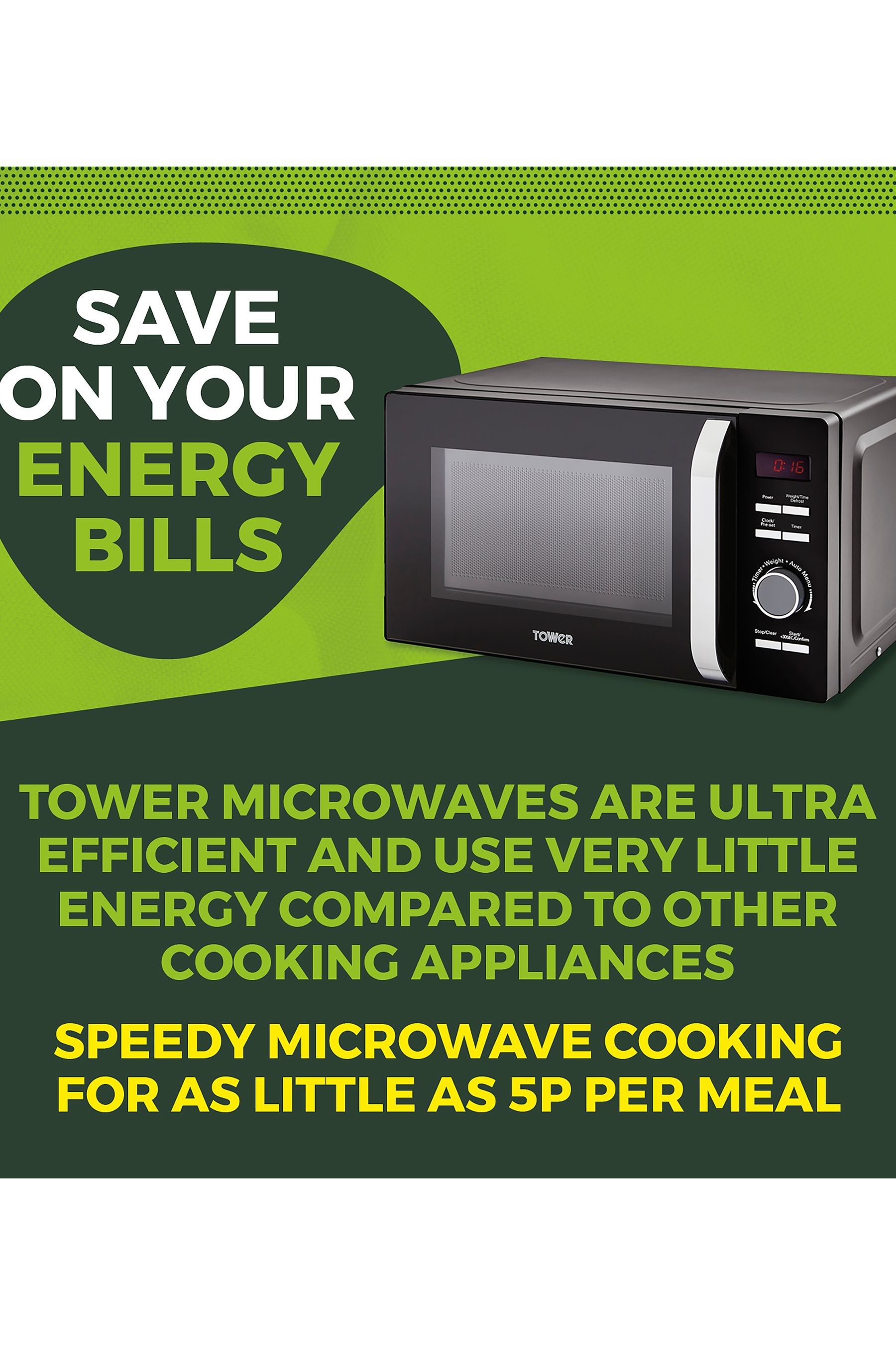 Buy Tower Black Renaissance 20L 800W Microwave from the Next UK