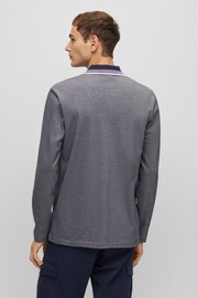 BOSS Grey Oxford Pique Long Sleeve Polo Shirt - Image 2 of 5