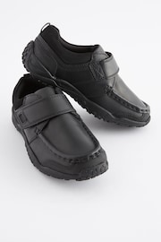 Black Extra Wide Fit (H) School Leather Single Strap Shoes - Image 1 of 11