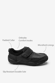 Black Extra Wide Fit (H) School Leather Single Strap Shoes - Image 11 of 11