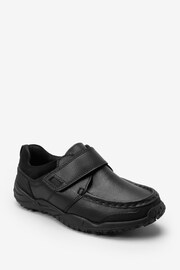 Black Extra Wide Fit (H) School Leather Single Strap Shoes - Image 3 of 11