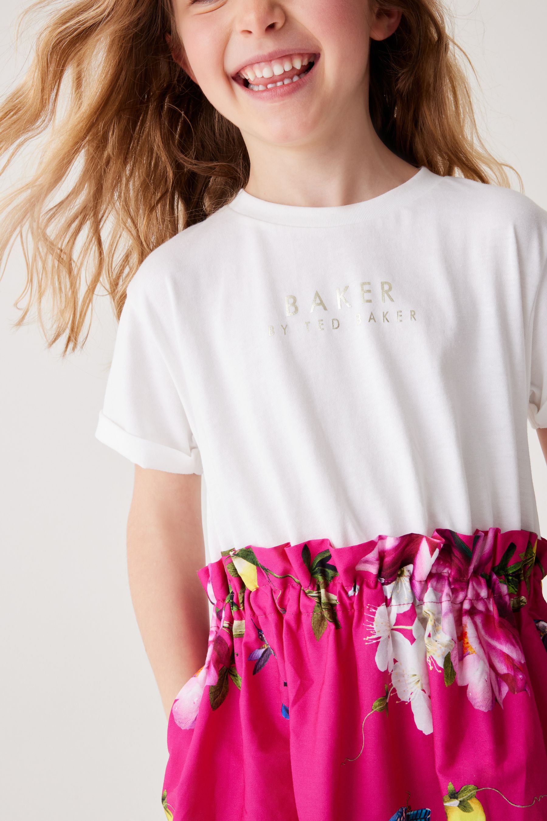 Buy Baker by Ted Baker Pink Floral 100 Cotton T Shirt Dress from Next USA