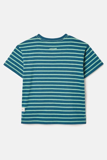 Joules Laundered Stripe Teal/Navy Short Sleeve Stripe T-Shirt