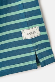 Joules Laundered Stripe Green & Blue Short Sleeve Stripe T-Shirt - Image 4 of 5