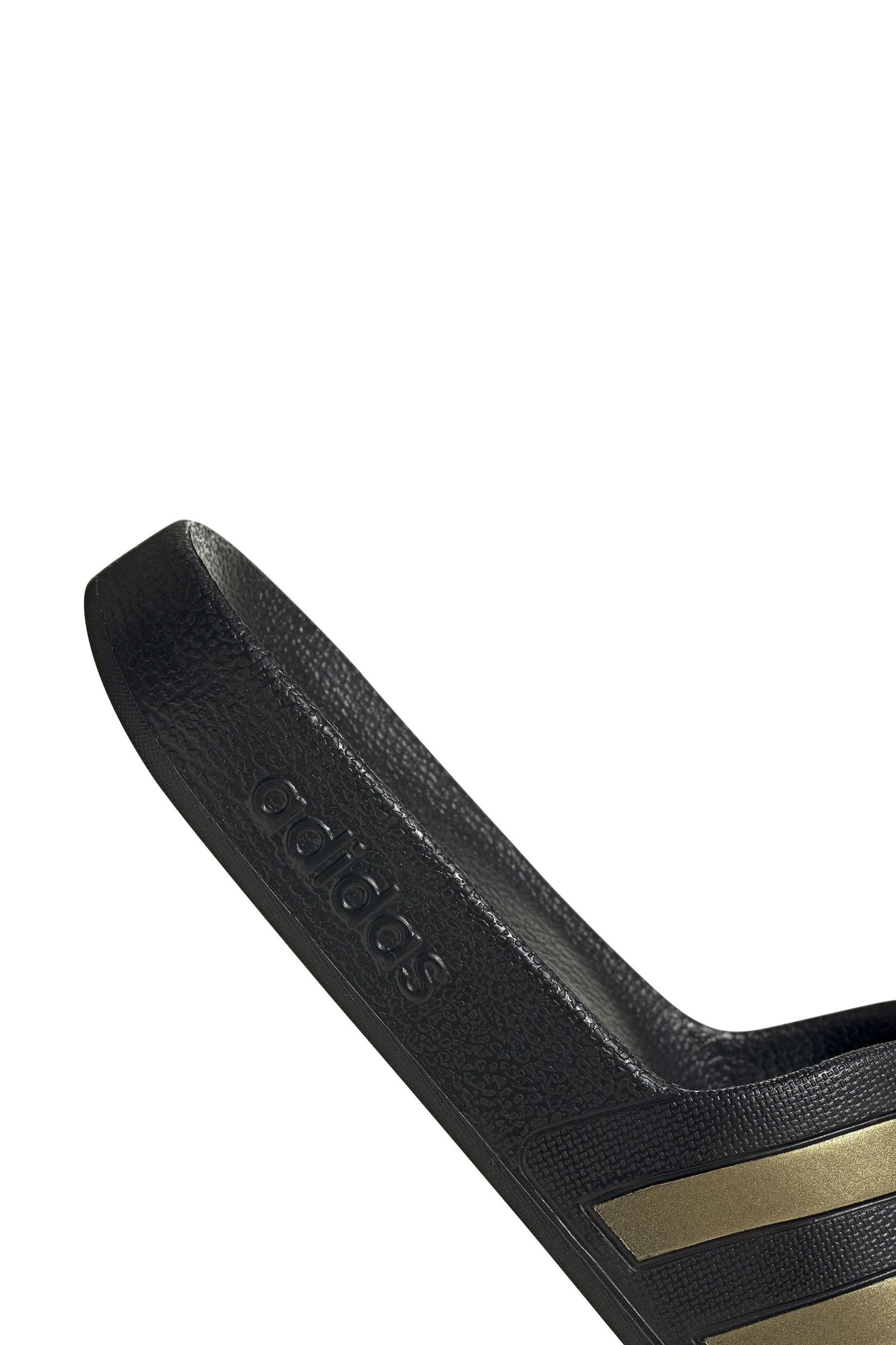 Black and gold adidas slides store