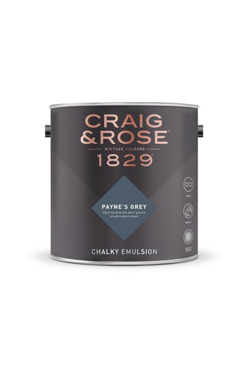 Craig & Rose Grey Chalky Emulsion Payne's Grey 2.5Lt Paint